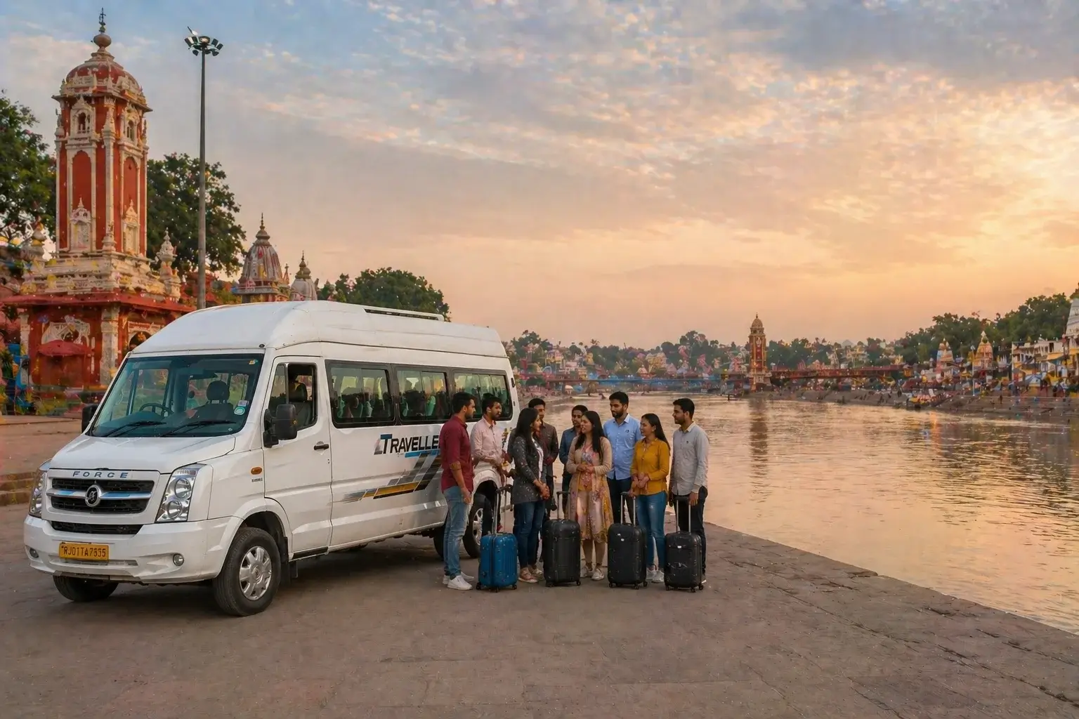 12 seater tempo traveller Delhi to Haridwar Rishikesh trip