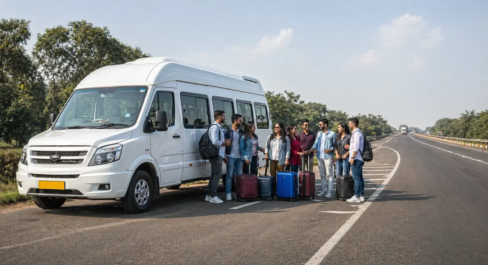 16 and 18 seater tempo traveller rental in Delhi for group travel