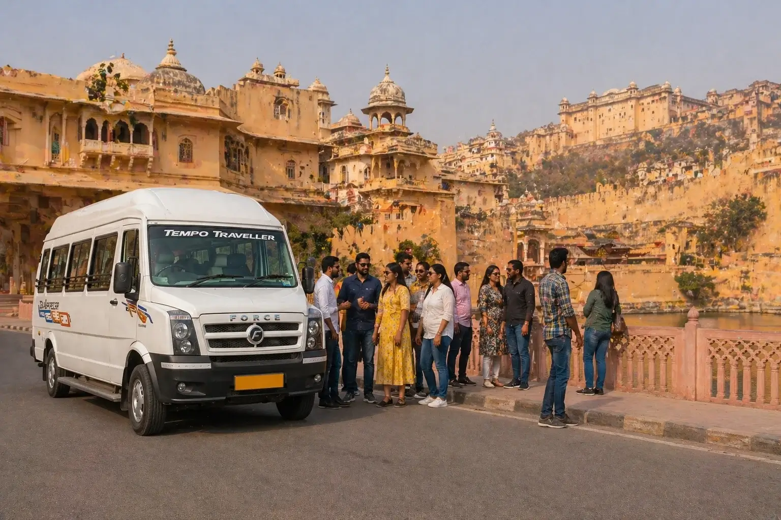 16 seater tempo traveller delhi to jaipur group travel