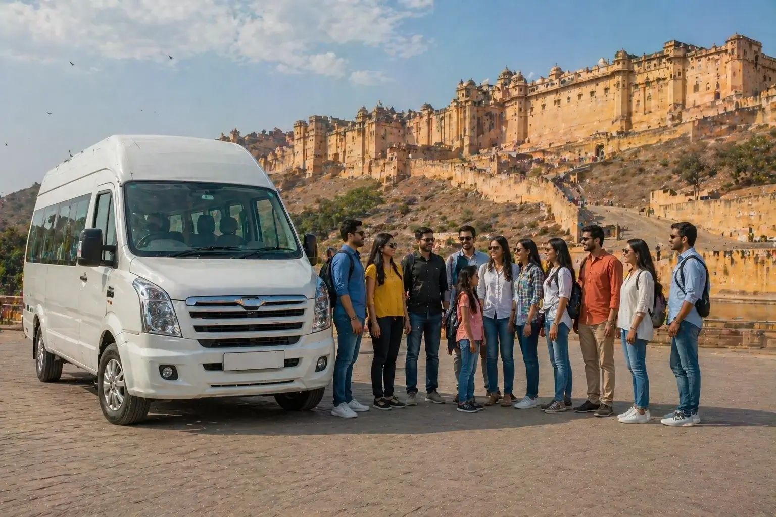 16 seater tempo traveller delhi to jaipur corporate travel