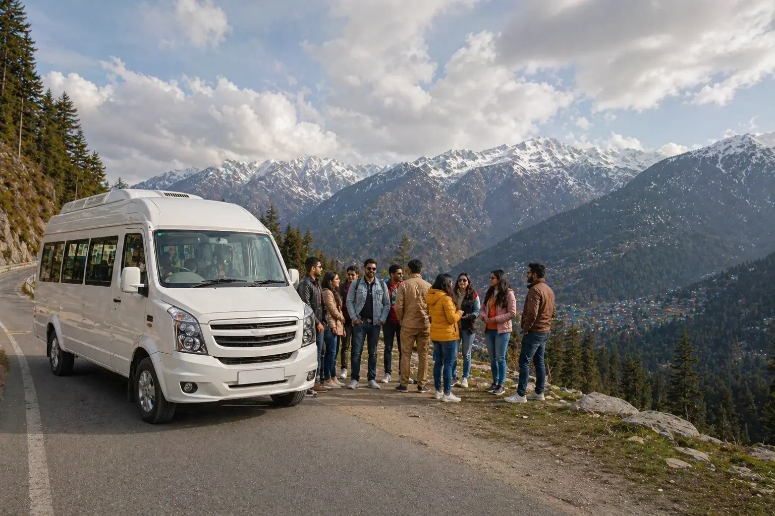 16 seater tempo traveller delhi to manali group travel