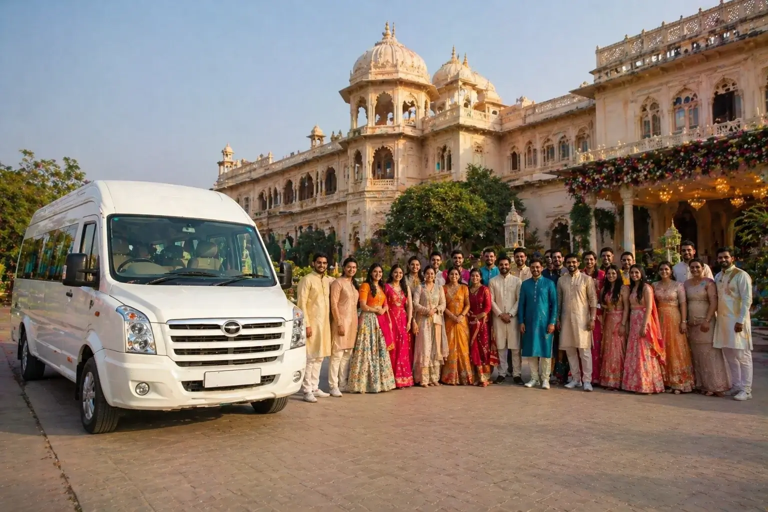 20 seater tempo traveller delhi to jaipur wedding group travel