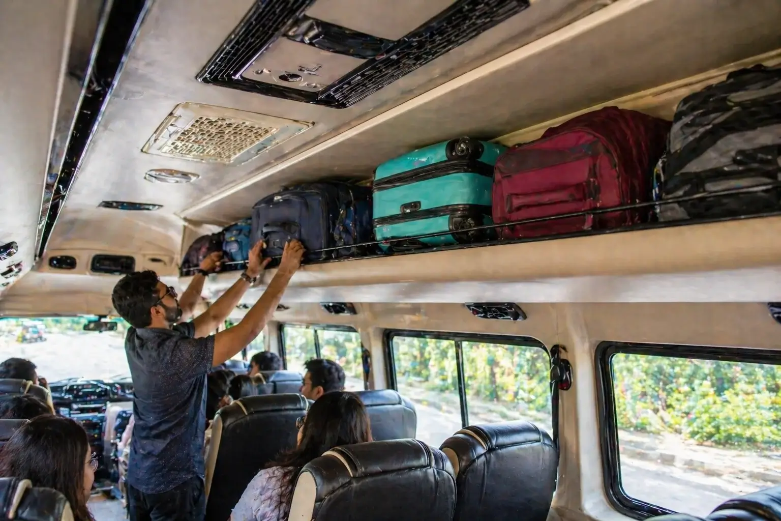 26 seater tempo traveller luggage space with large storage capacity