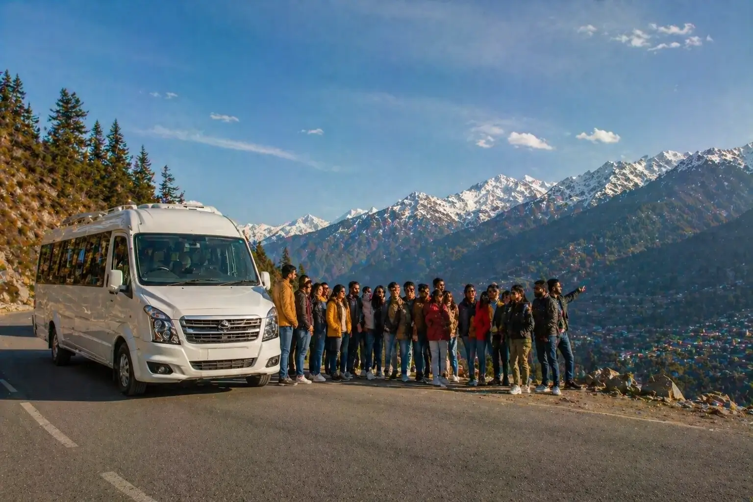 26 seater tempo traveller delhi to manali group travel