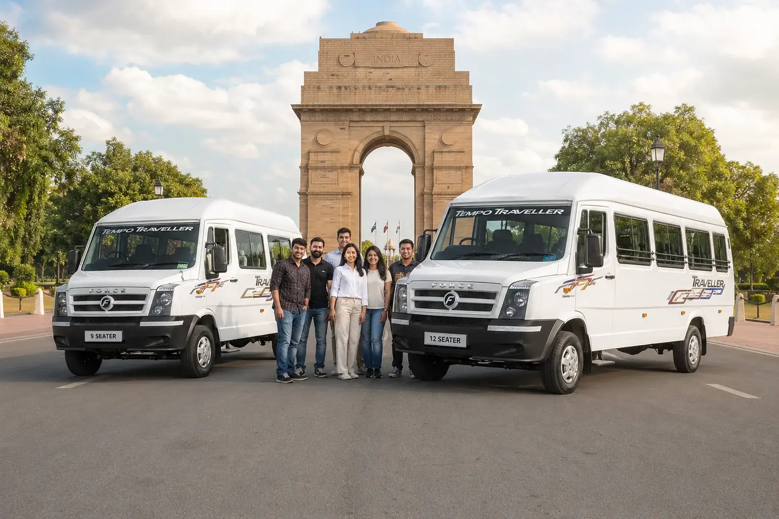 9 vs 12 seater tempo traveller comparison Delhi