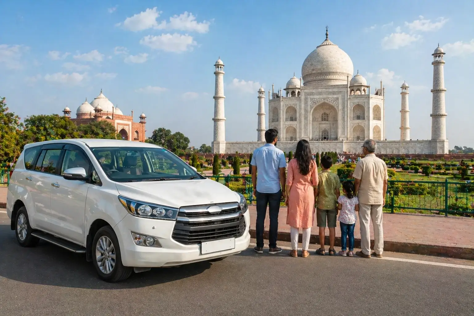 innova taxi delhi to agra family travel cab