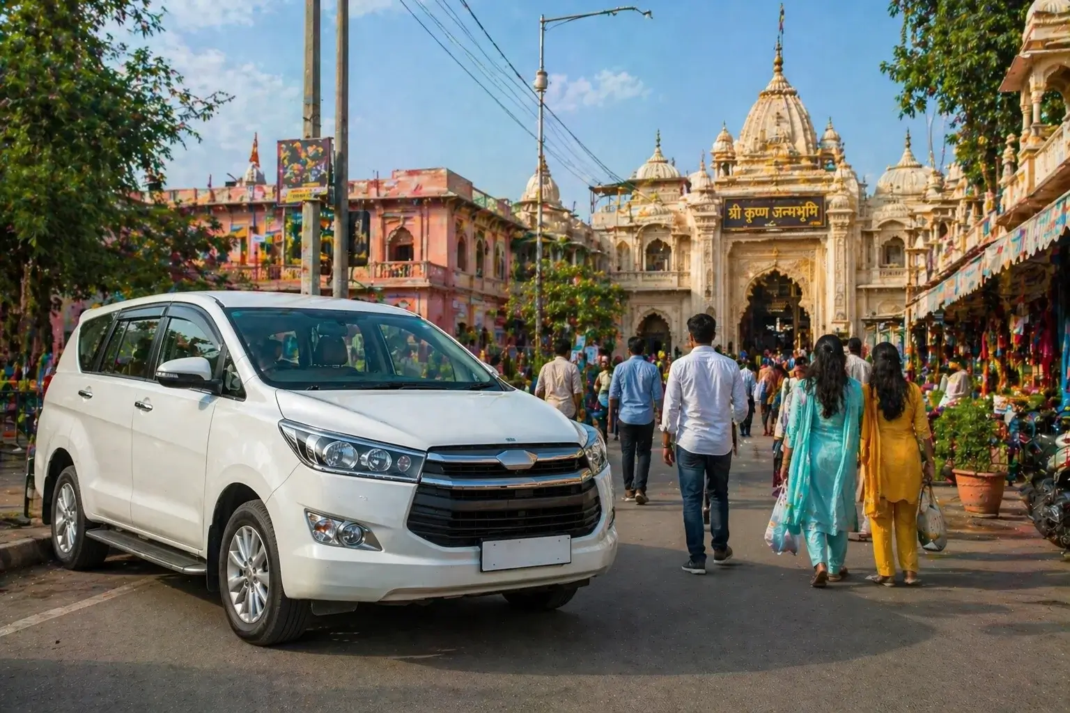 mathura temple stop delhi to agra taxi journey