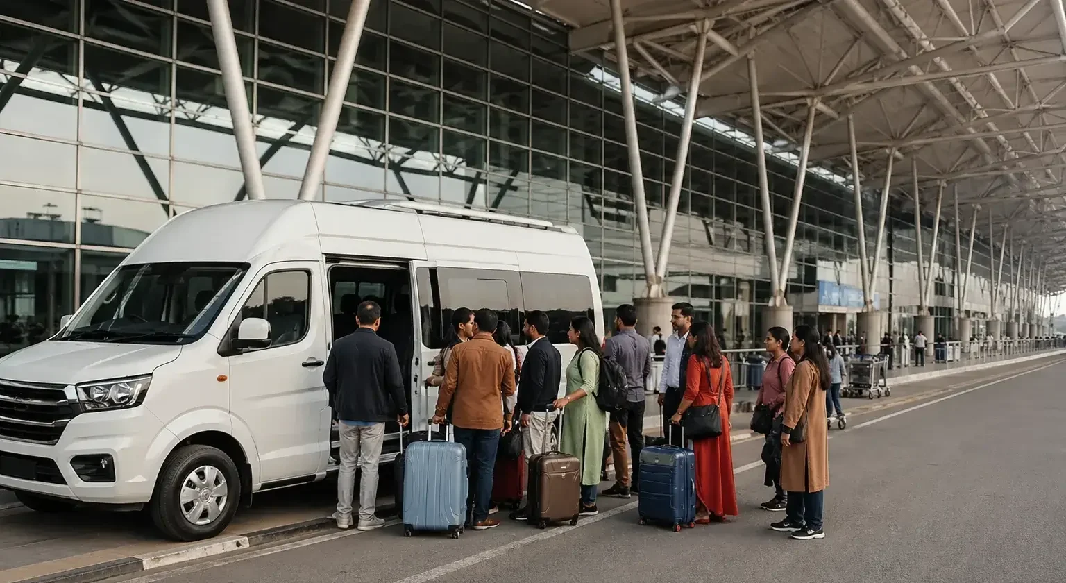Tempo traveller for airport transfer in Delhi