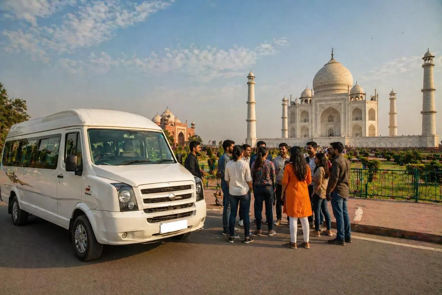 tempo traveller delhi to agra group travel taxi