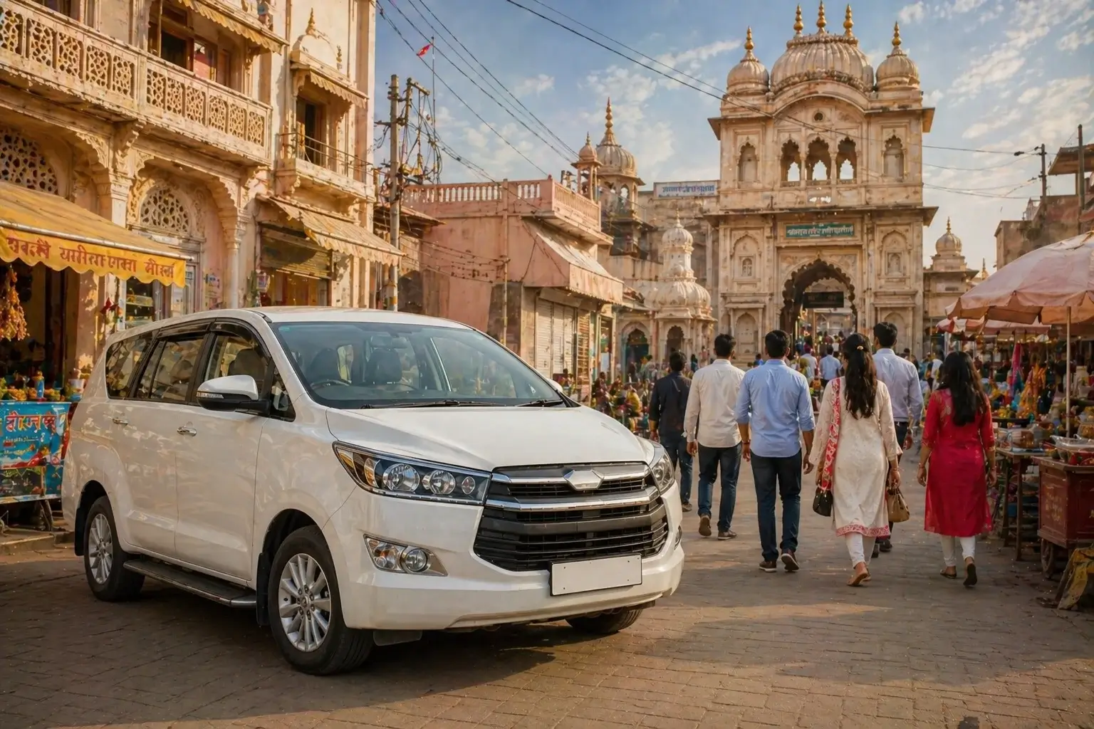 vrindavan temple stop delhi to agra taxi route